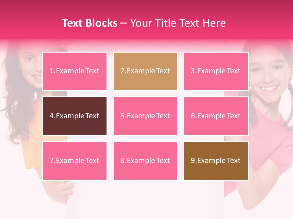 Girls Showing Childhood PowerPoint Template