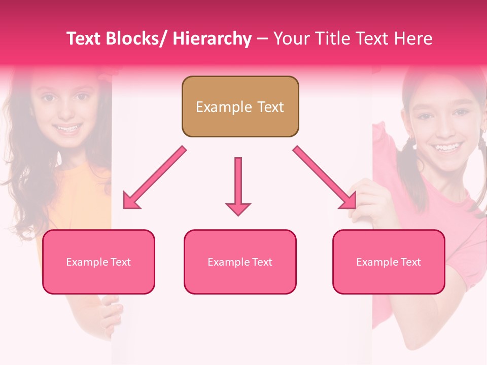 Girls Showing Childhood PowerPoint Template