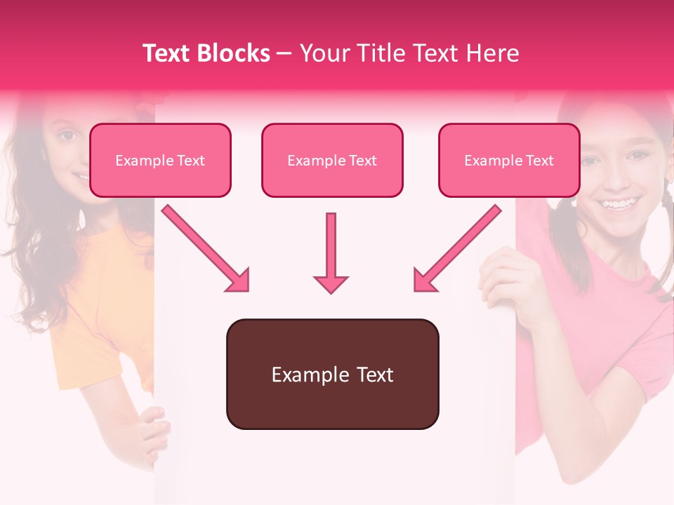 Girls Showing Childhood PowerPoint Template