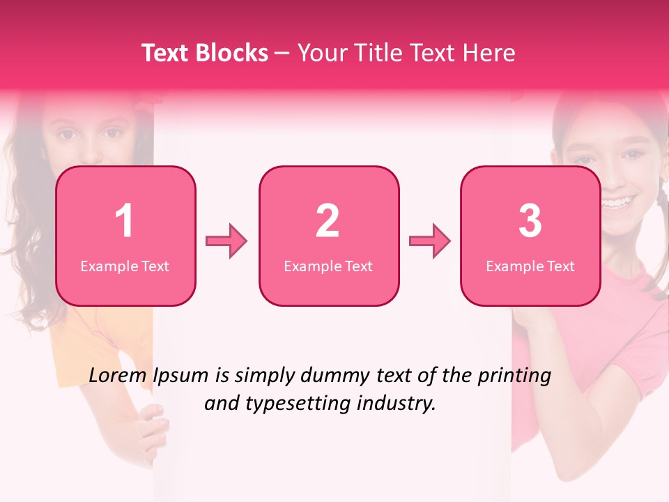 Girls Showing Childhood PowerPoint Template