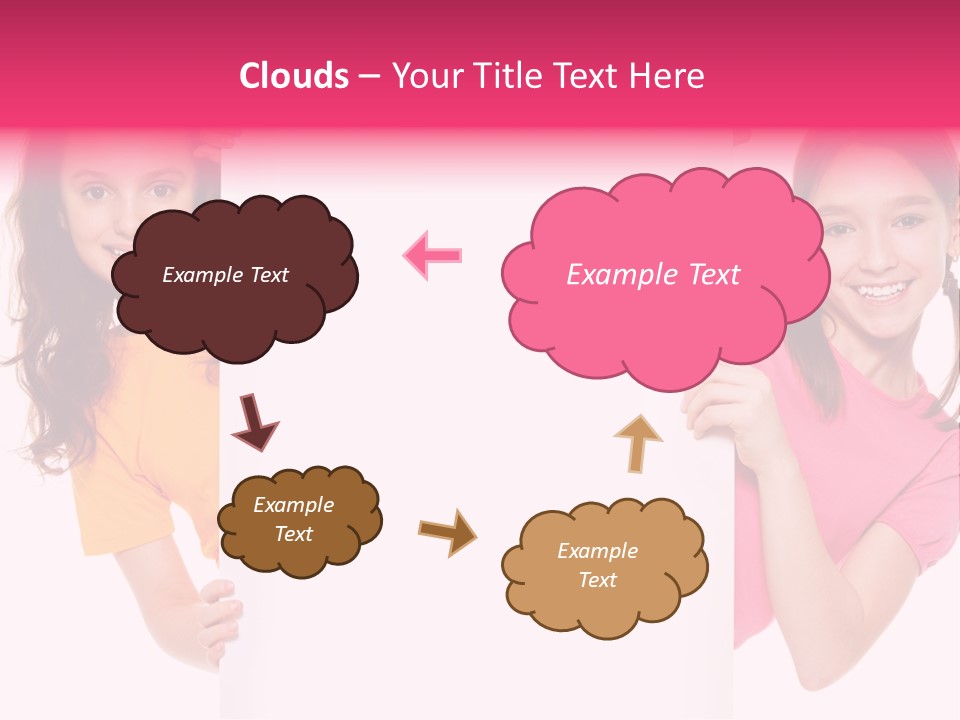 Girls Showing Childhood PowerPoint Template