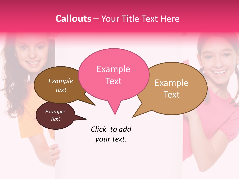 Girls Showing Childhood PowerPoint Template