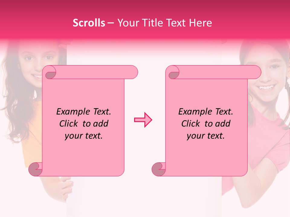 Girls Showing Childhood PowerPoint Template