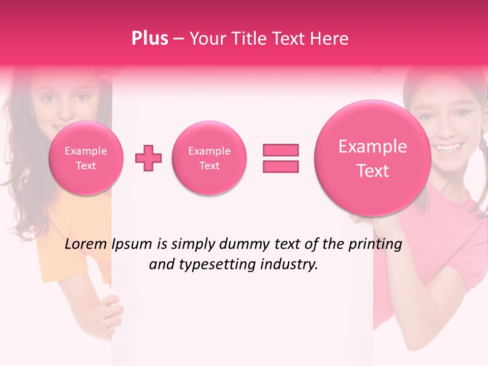 Girls Showing Childhood PowerPoint Template