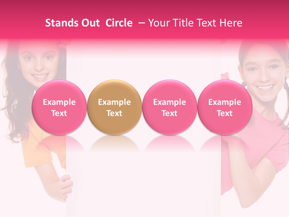 Girls Showing Childhood PowerPoint Template