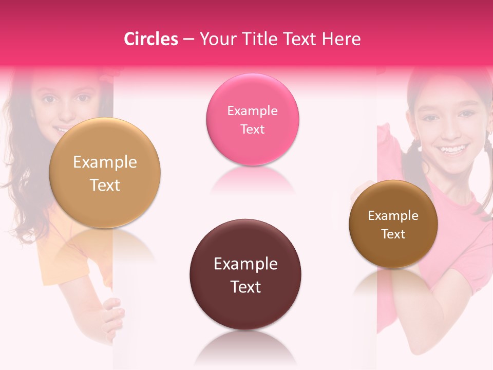 Girls Showing Childhood PowerPoint Template