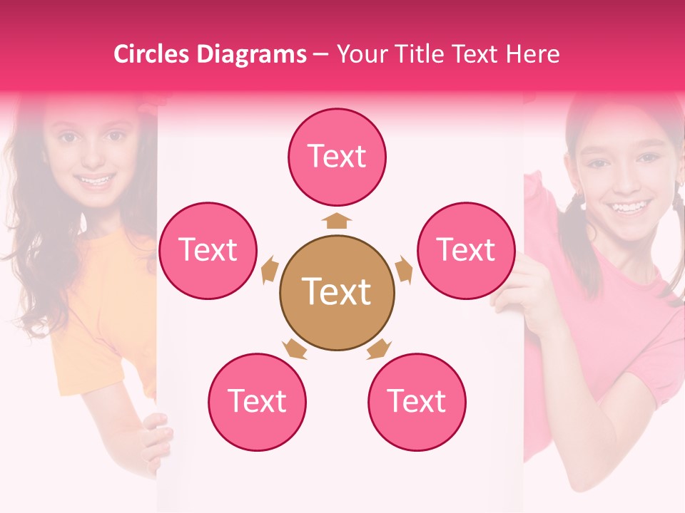 Girls Showing Childhood PowerPoint Template