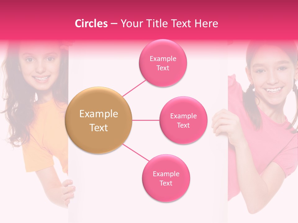 Girls Showing Childhood PowerPoint Template