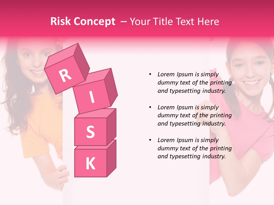 Girls Showing Childhood PowerPoint Template