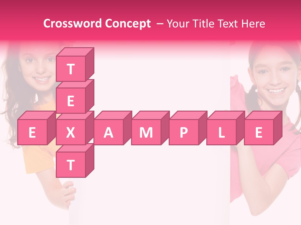 Girls Showing Childhood PowerPoint Template