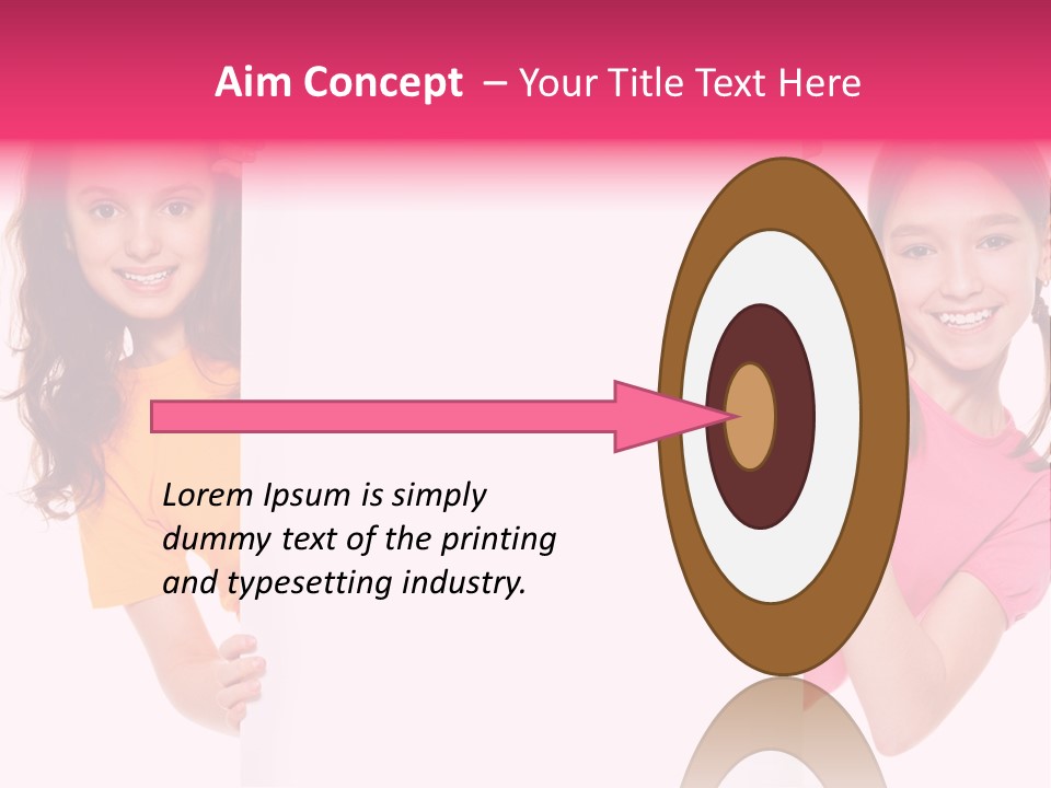 Girls Showing Childhood PowerPoint Template