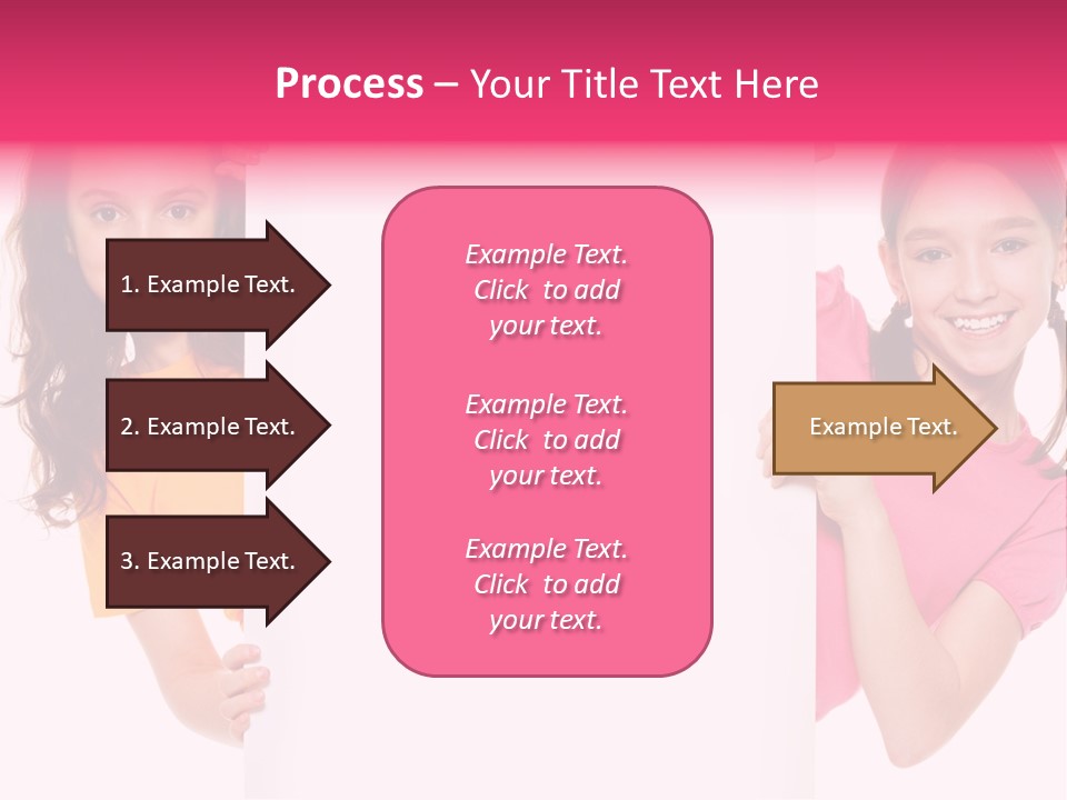 Girls Showing Childhood PowerPoint Template
