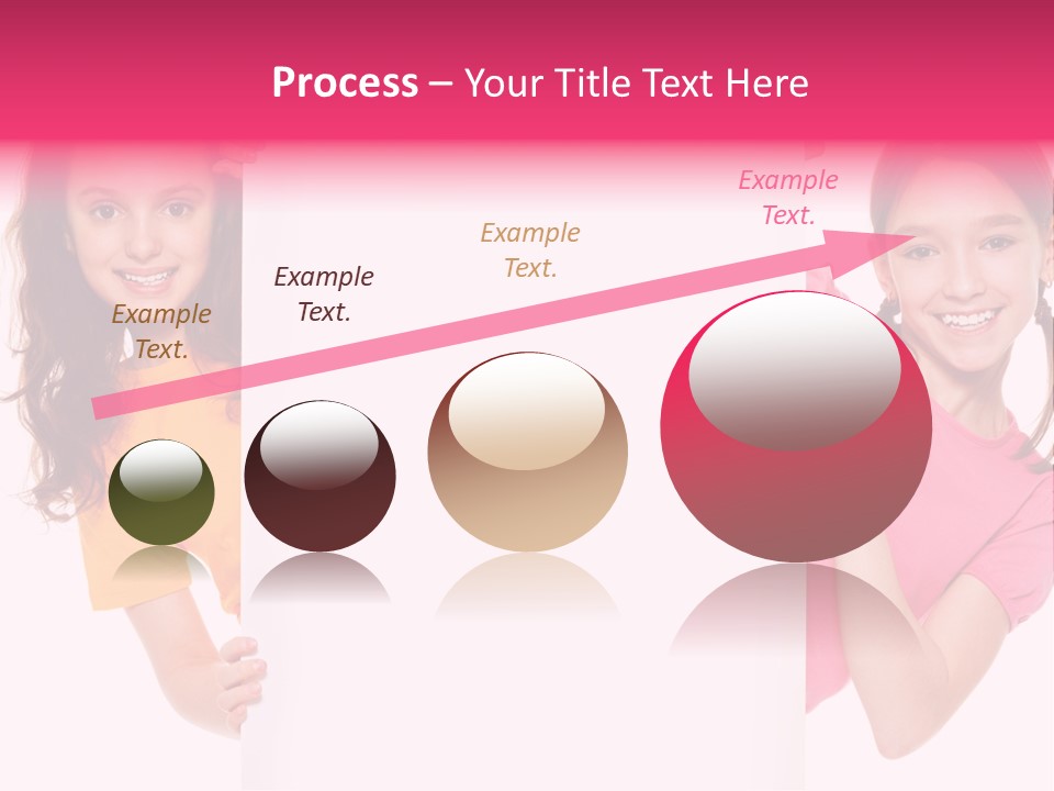 Girls Showing Childhood PowerPoint Template