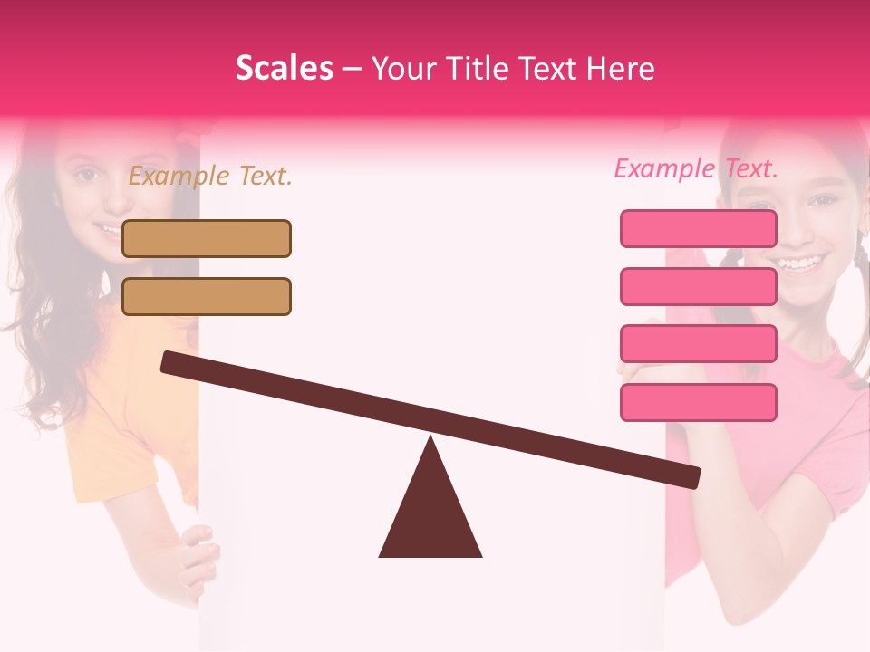 Girls Showing Childhood PowerPoint Template