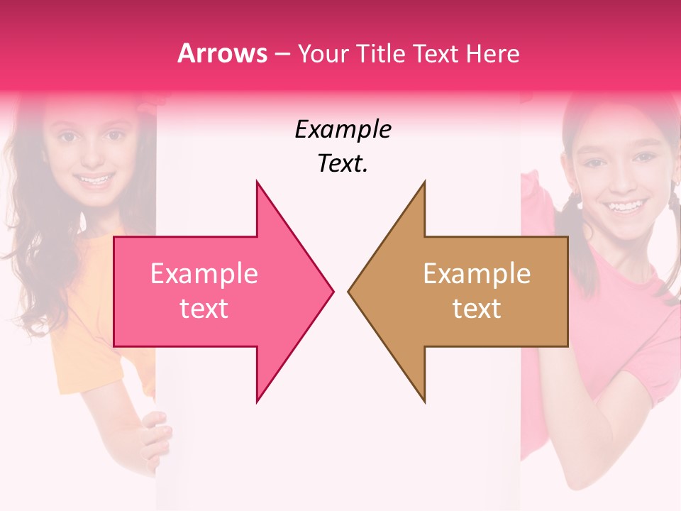 Girls Showing Childhood PowerPoint Template