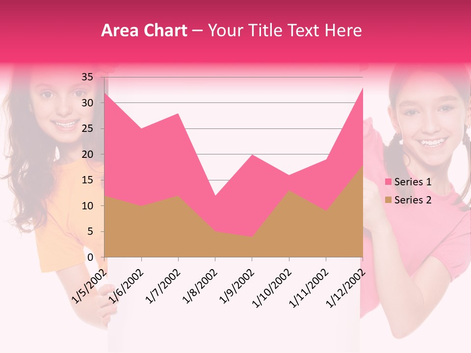 Girls Showing Childhood PowerPoint Template