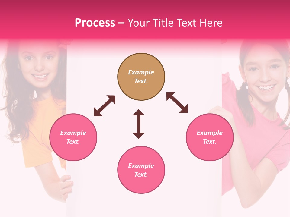 Girls Showing Childhood PowerPoint Template