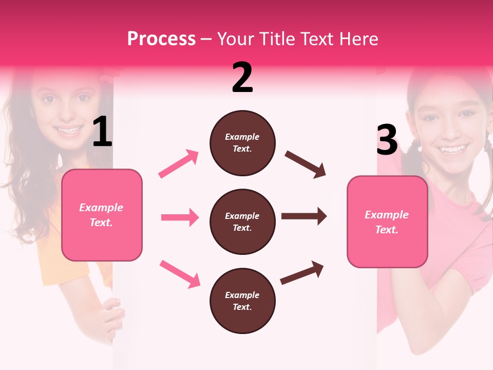 Girls Showing Childhood PowerPoint Template