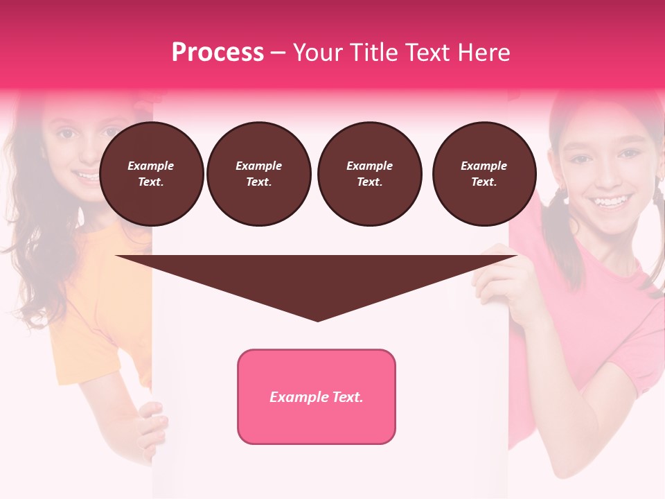 Girls Showing Childhood PowerPoint Template