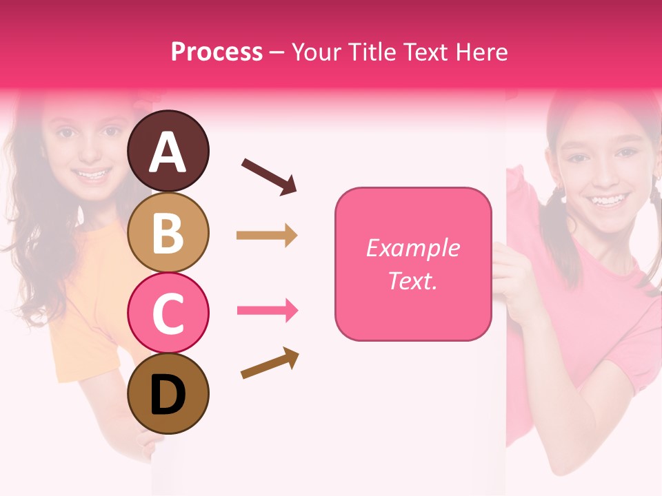 Girls Showing Childhood PowerPoint Template