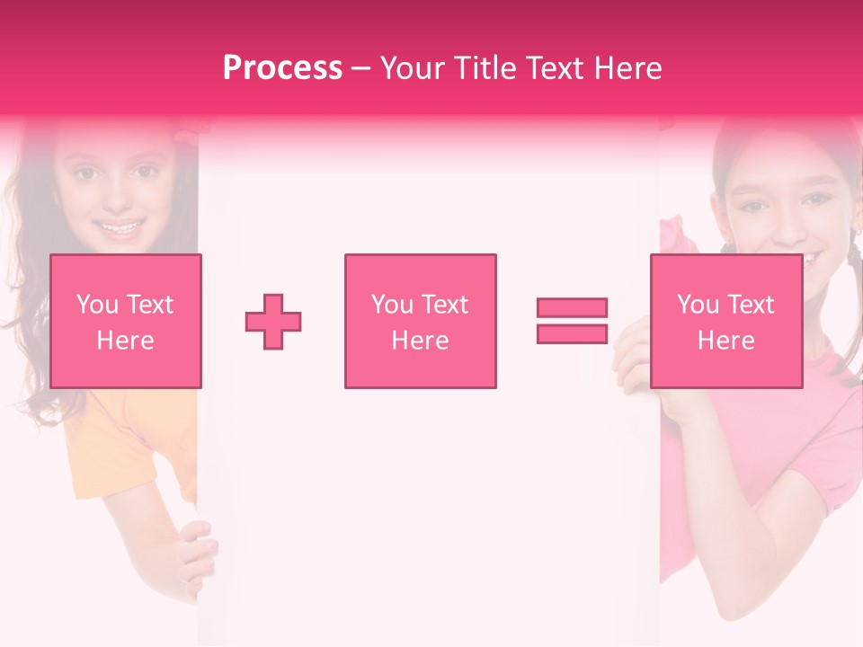 Girls Showing Childhood PowerPoint Template