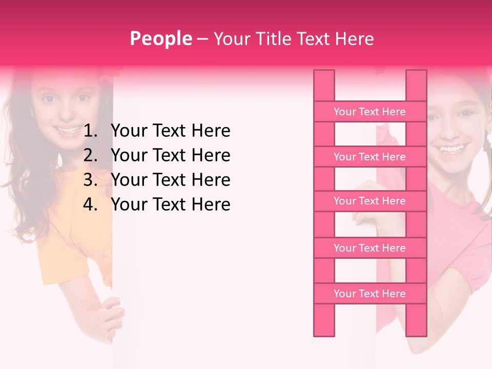 Girls Showing Childhood PowerPoint Template