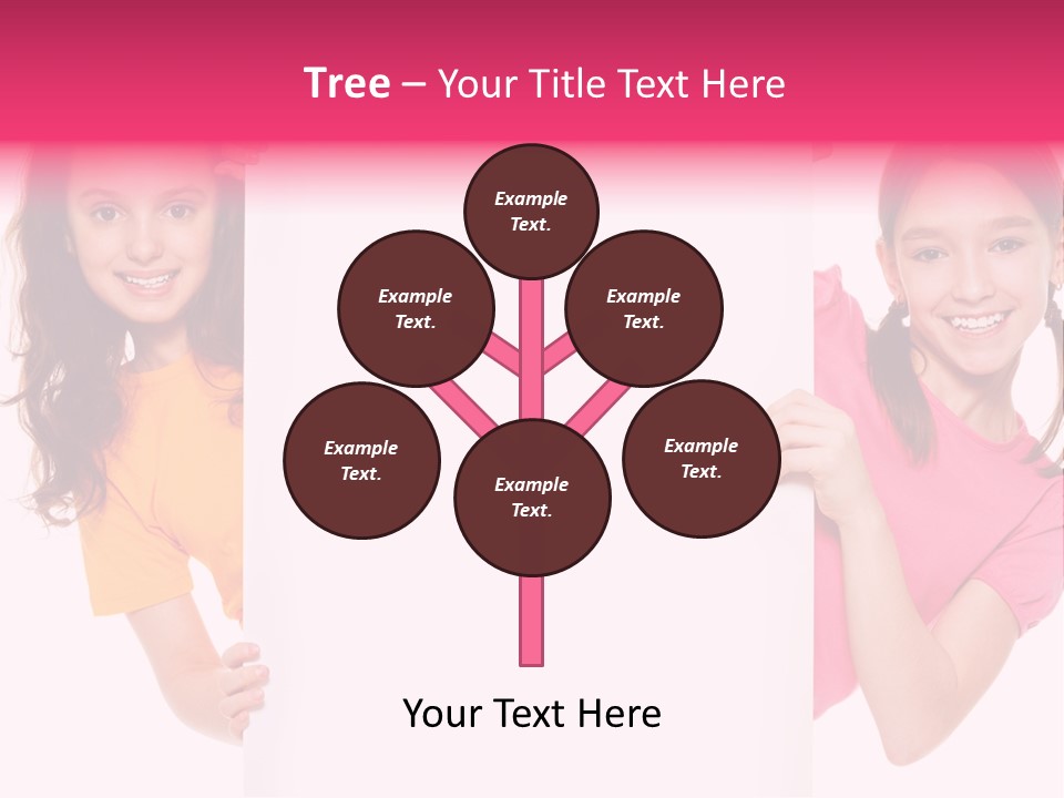 Girls Showing Childhood PowerPoint Template