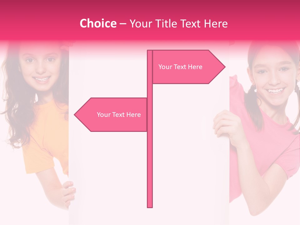 Girls Showing Childhood PowerPoint Template