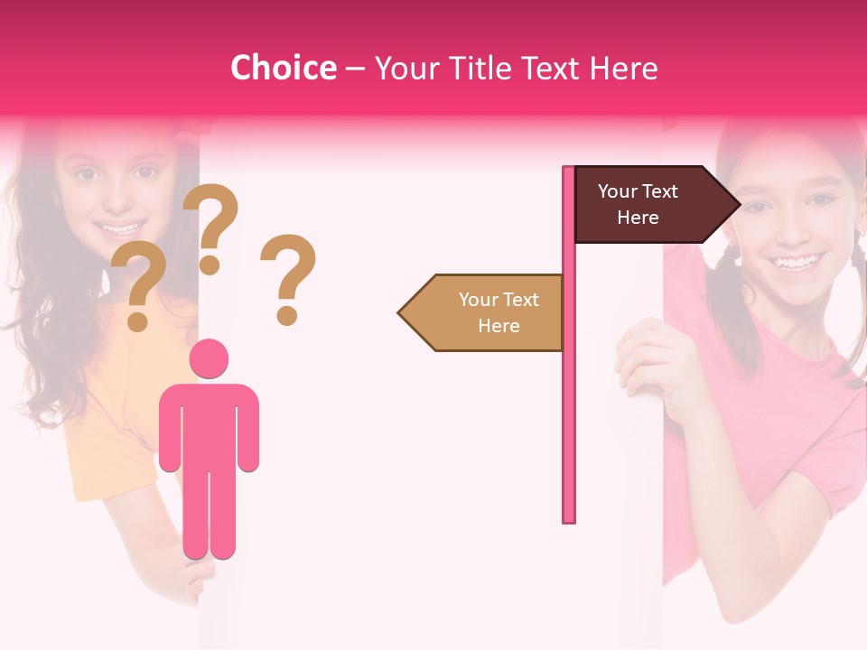 Girls Showing Childhood PowerPoint Template