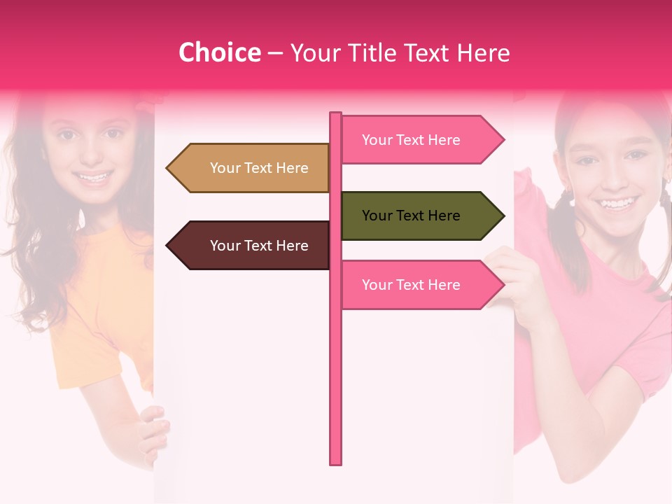 Girls Showing Childhood PowerPoint Template