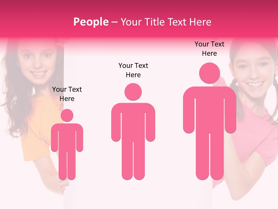 Girls Showing Childhood PowerPoint Template