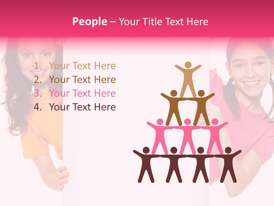 Girls Showing Childhood PowerPoint Template