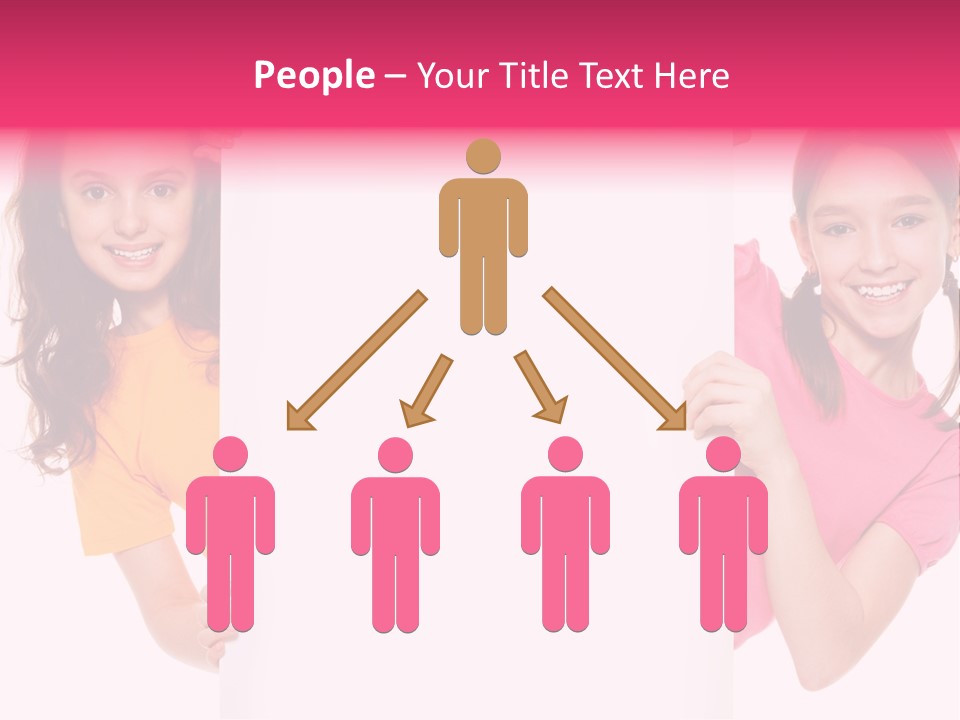 Girls Showing Childhood PowerPoint Template