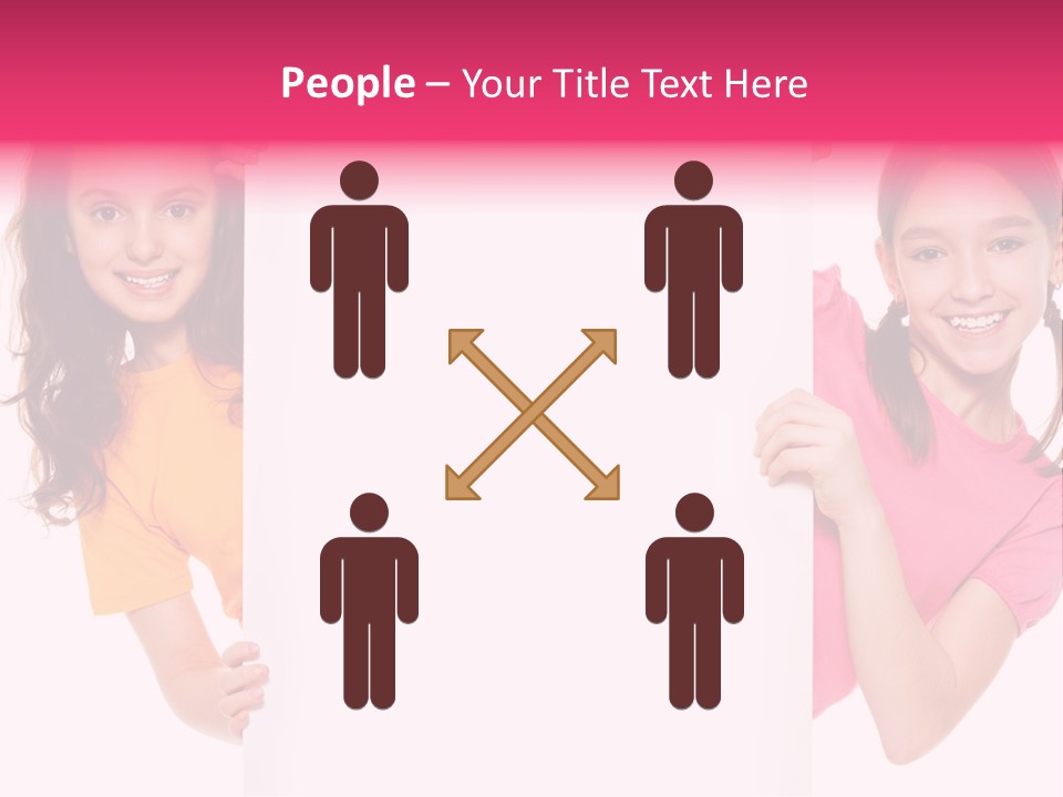 Girls Showing Childhood PowerPoint Template