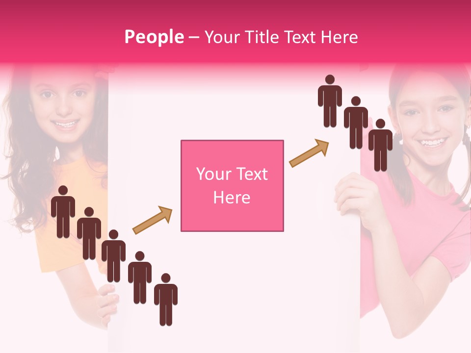 Girls Showing Childhood PowerPoint Template