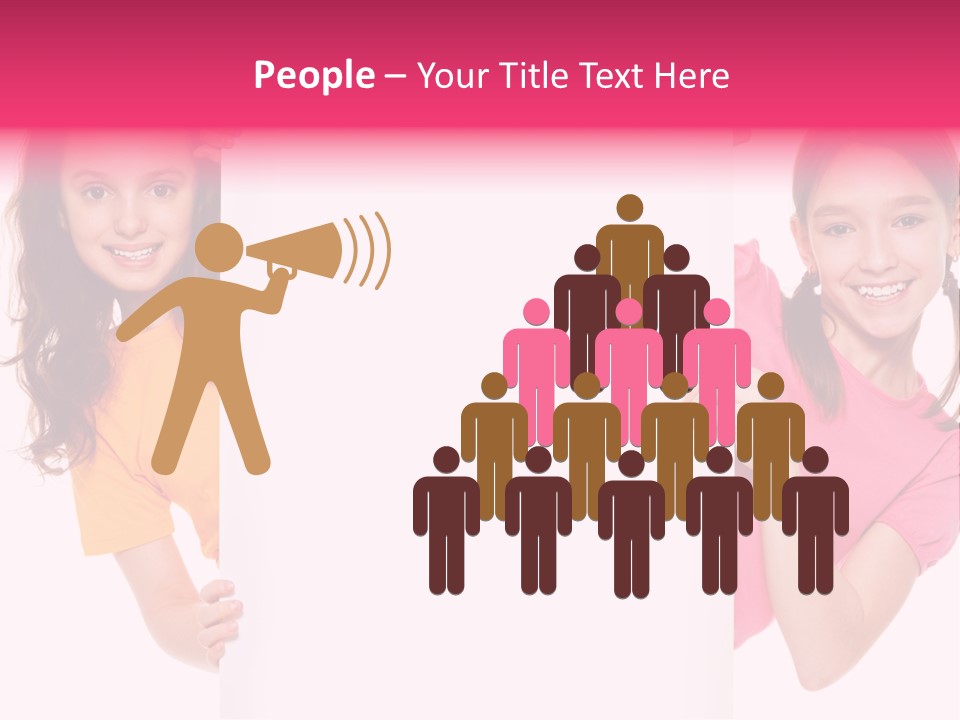 Girls Showing Childhood PowerPoint Template