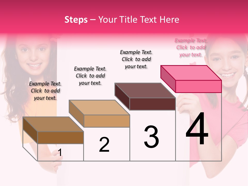 Girls Showing Childhood PowerPoint Template