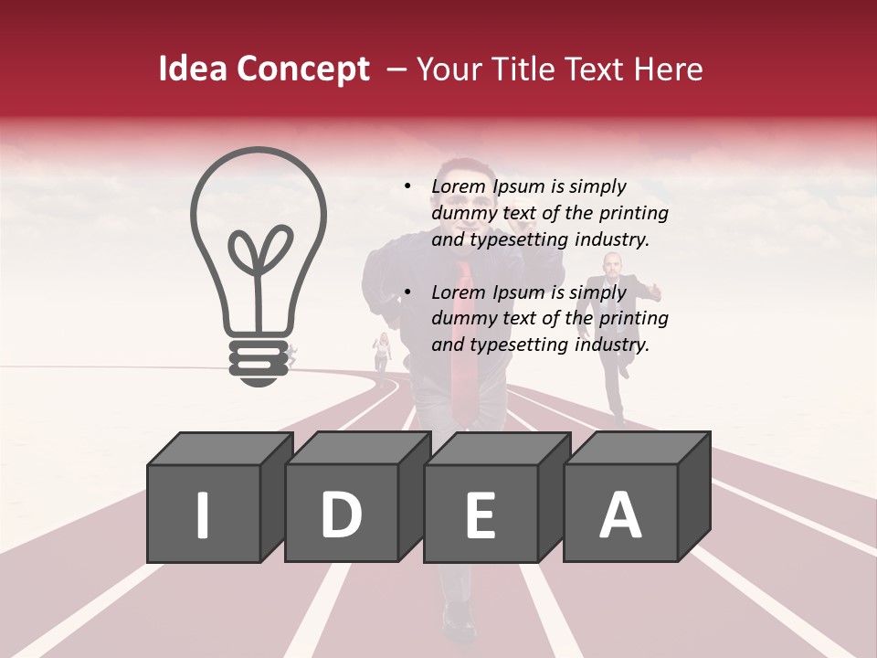 Man Run Determination PowerPoint Template