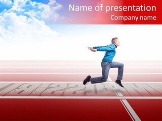 Illustration White Red PowerPoint Template