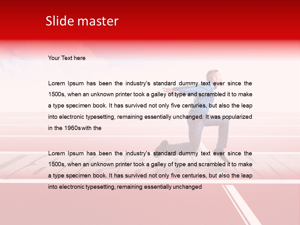 Illustration White Red PowerPoint Template