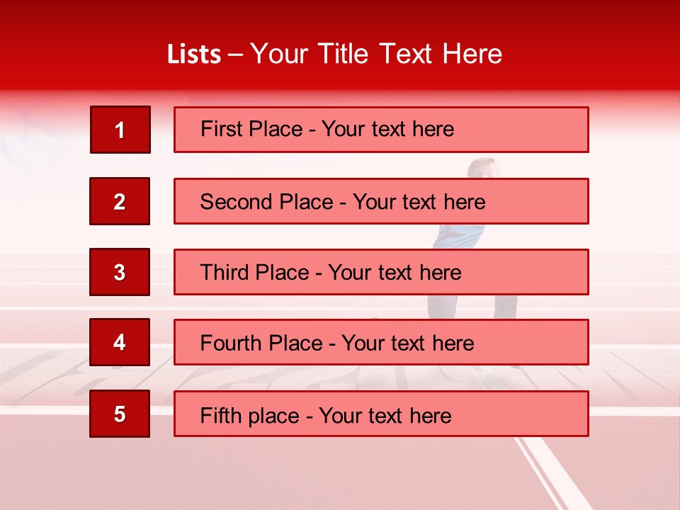 Illustration White Red PowerPoint Template
