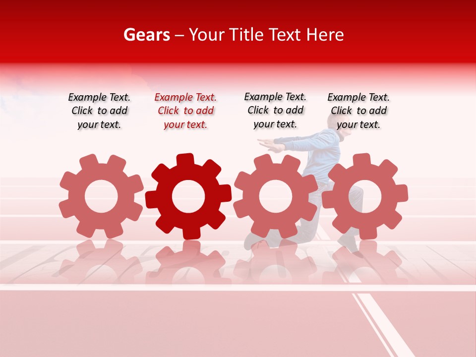 Illustration White Red PowerPoint Template