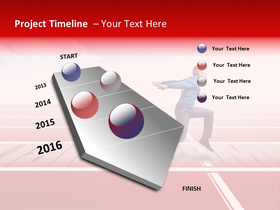 Illustration White Red PowerPoint Template