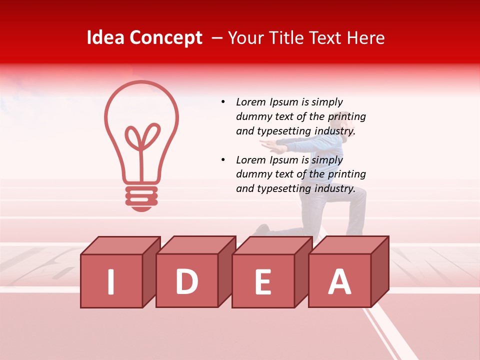 Illustration White Red PowerPoint Template