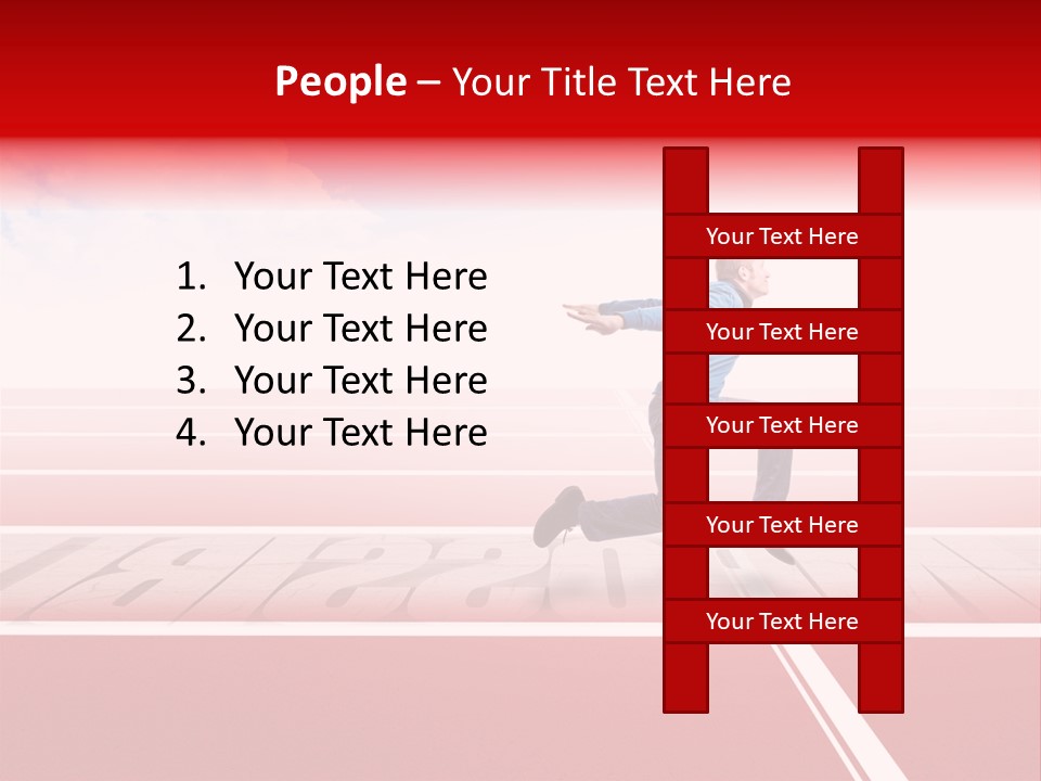 Illustration White Red PowerPoint Template