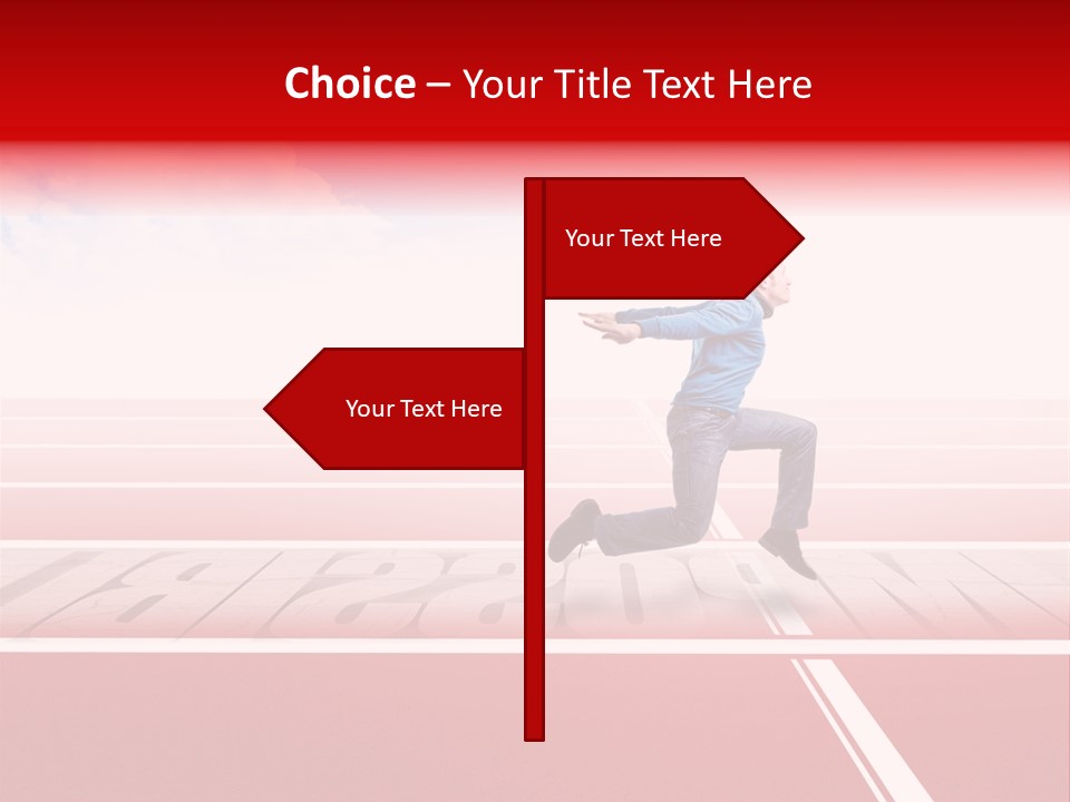 Illustration White Red PowerPoint Template