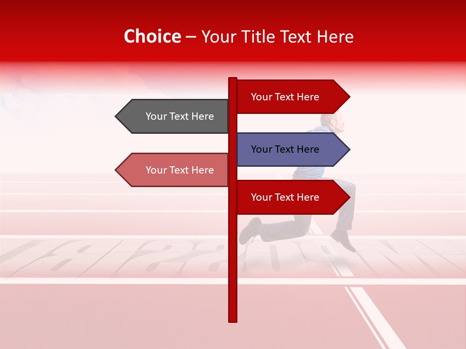 Illustration White Red PowerPoint Template