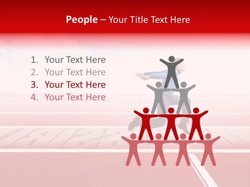Illustration White Red PowerPoint Template