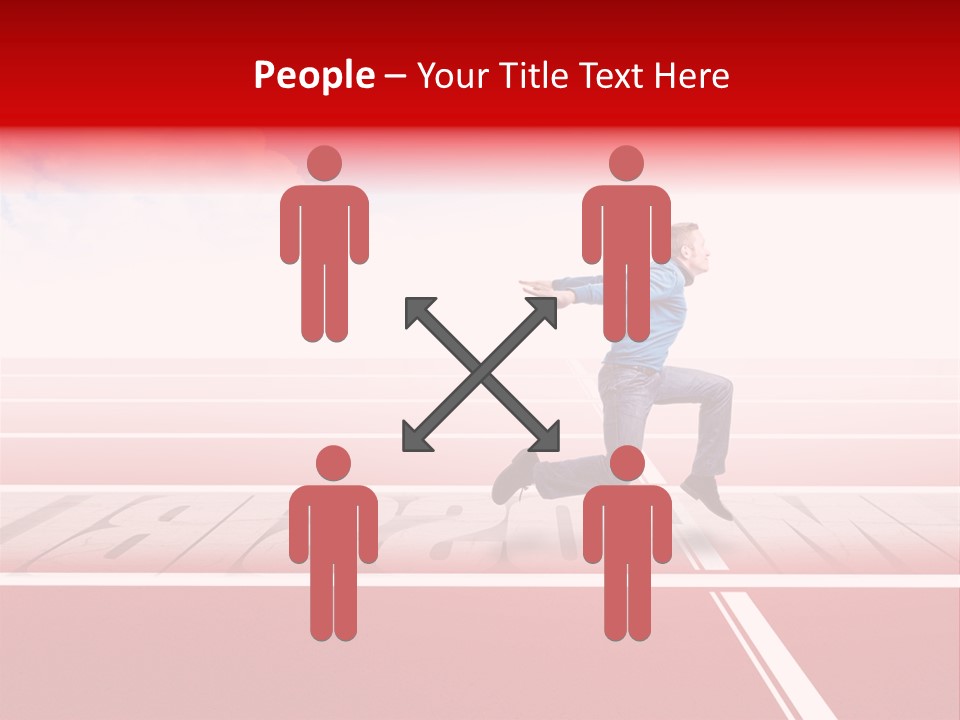 Illustration White Red PowerPoint Template