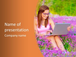 Field Girl Summer PowerPoint Template